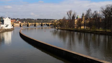 charles bridge on the vltava river, prague, czech republic