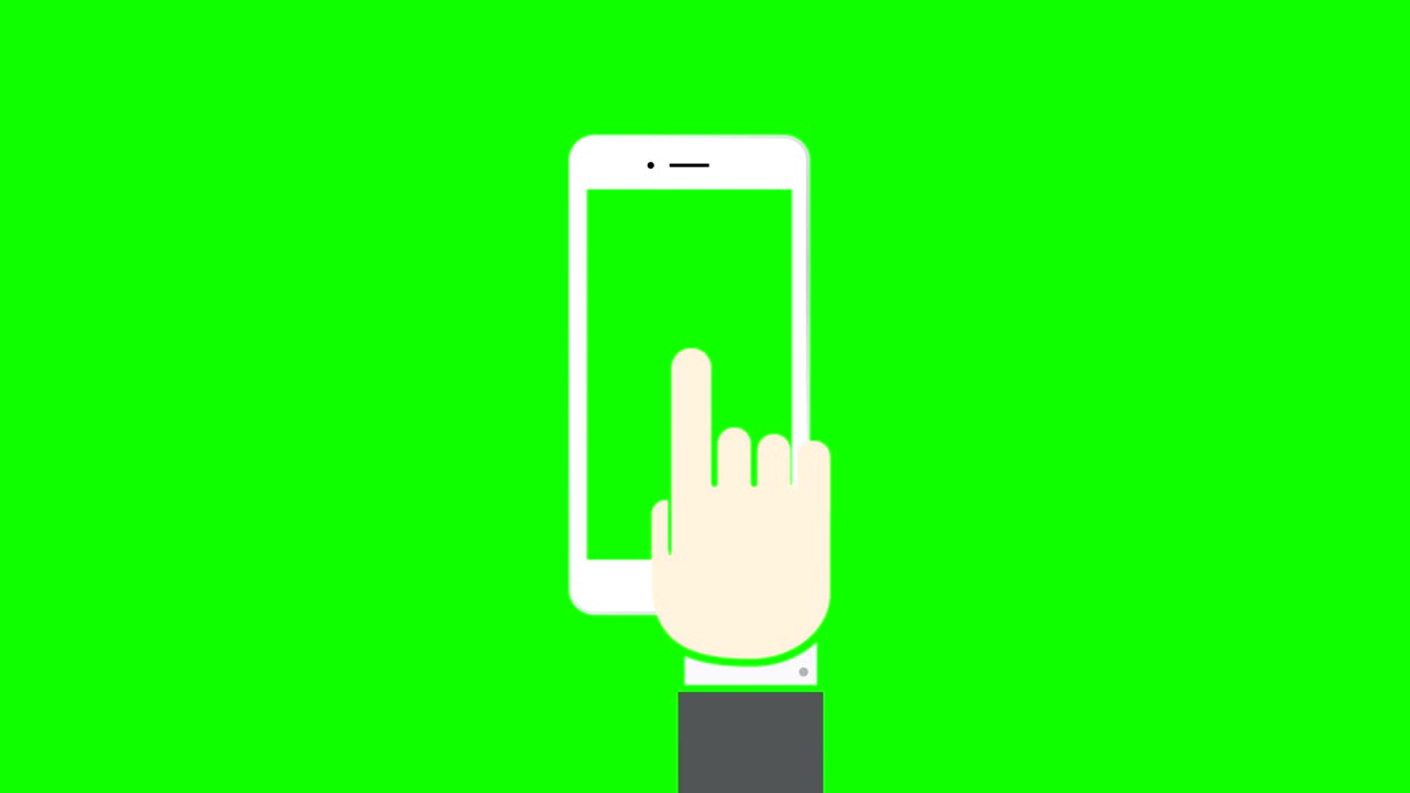 diseño plano del mango del teléfono inteligente y canal alfa