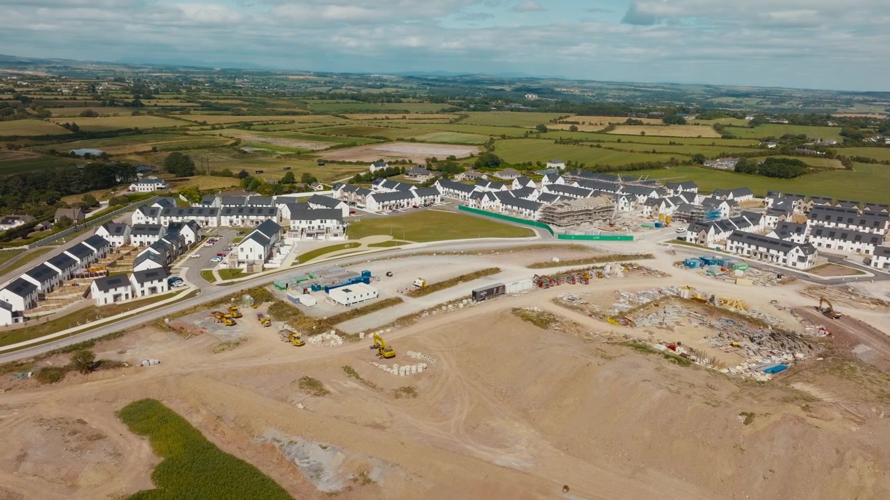 Aerial view of active housing construction site in Ballyvolane Cork Part 4