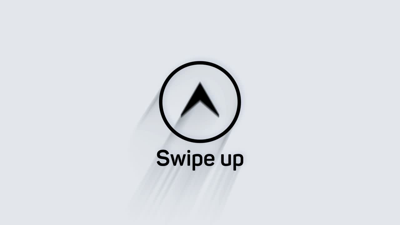 Modern arrow, great design for any purposes. Alpha channel without background. Swipe up animation footage.