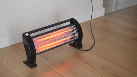 electric heater on a wooden floor