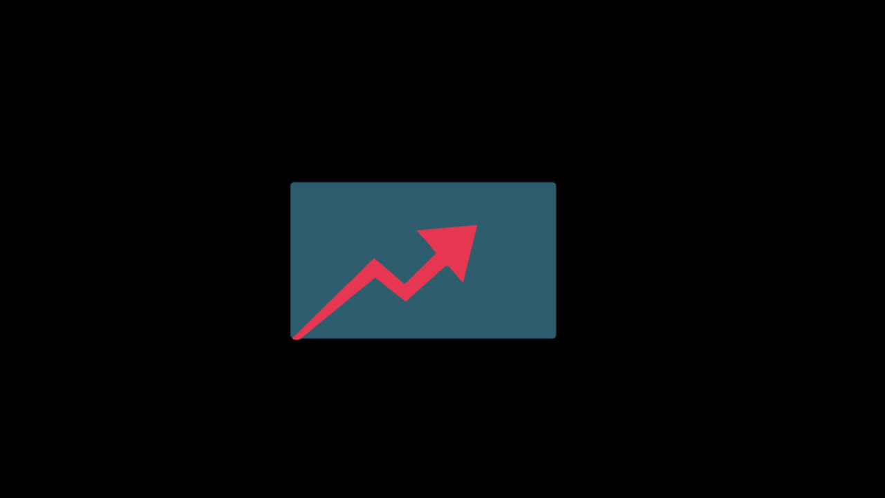 Animated Red Arrow Graph Showing Fluctuation
