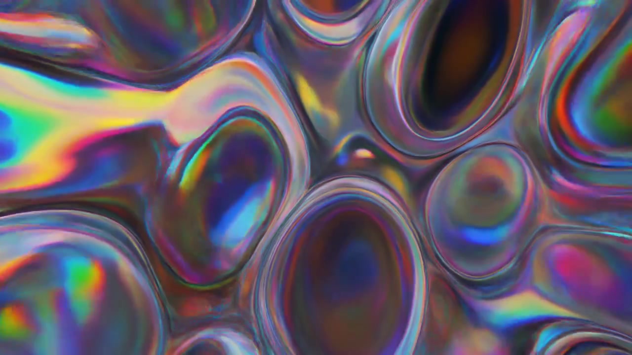 Superficie liquida iridescente astratta con movimento fluido