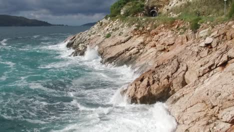 rocky coastline with waves