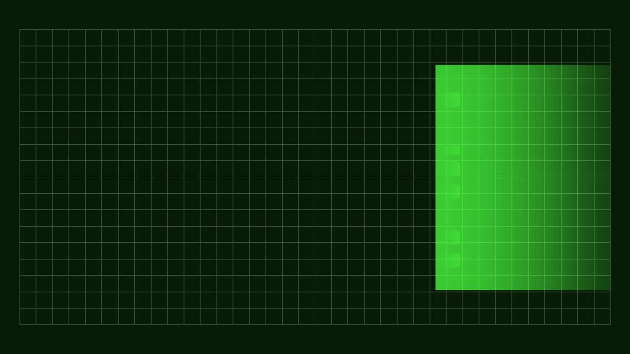 4k アニメーションでグリッドパターンスポットライトの動き世界地図グラフの要素を緑色に表示します