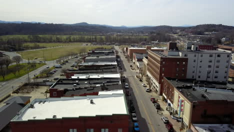 aerial pullout of north wilkesboro north carolina