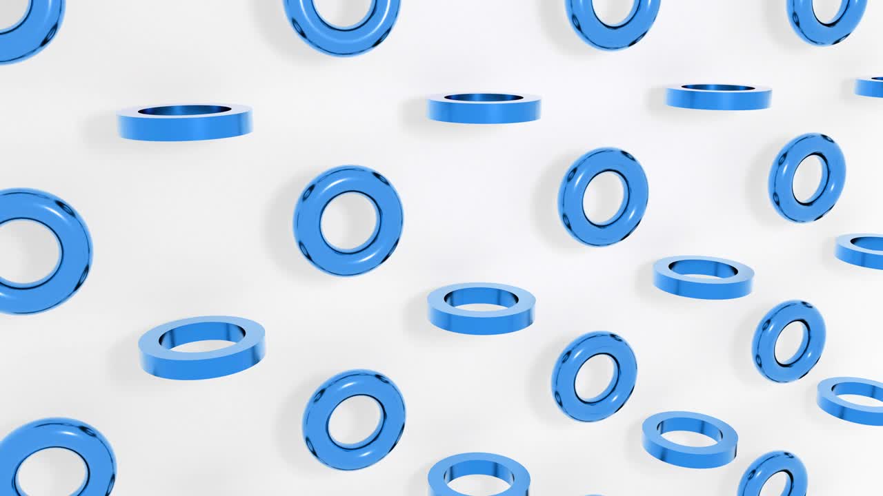 3d 애니메이션에서 다양한 색의 서클의 추상적인 세트 - 4k 원활한 루프 영상.