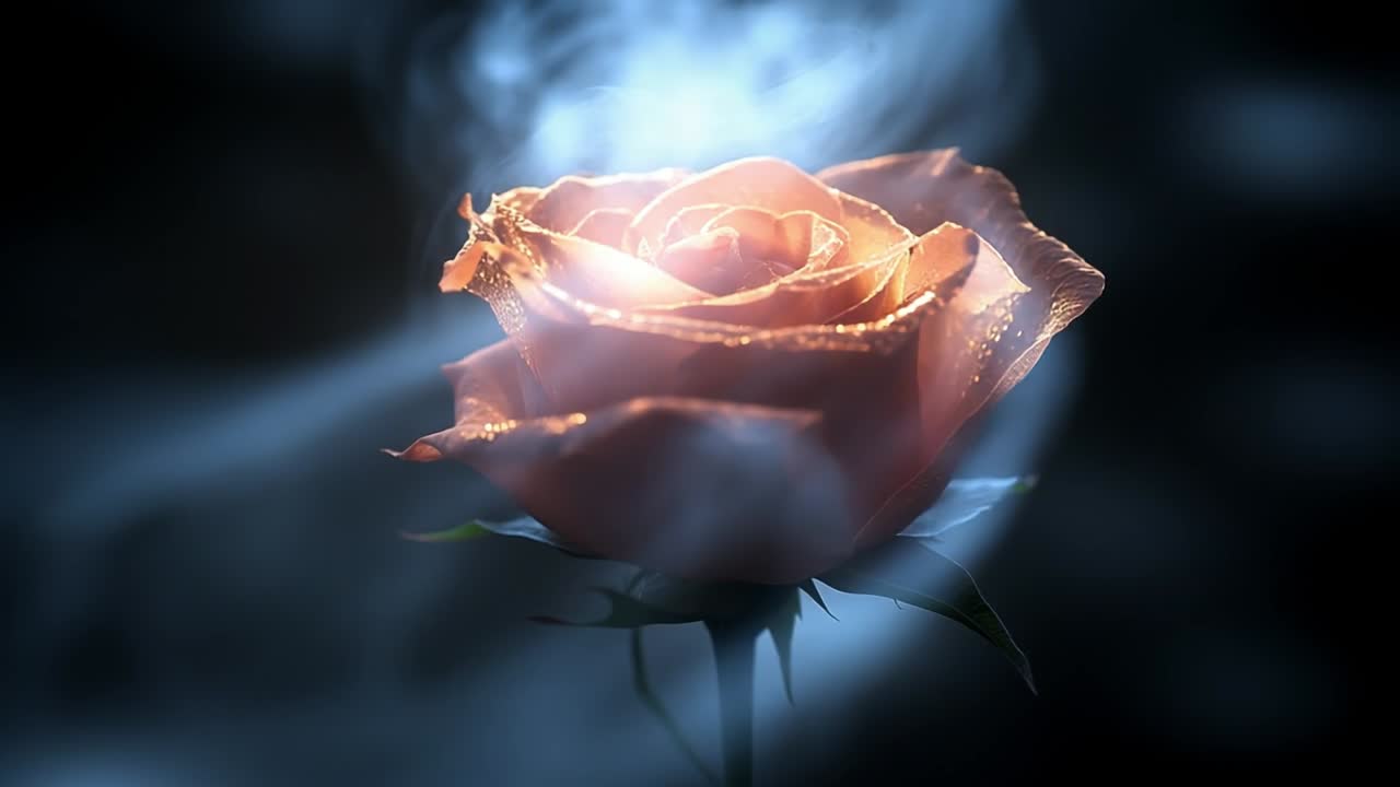 Rosa Incantata nella Foschia Fumosa