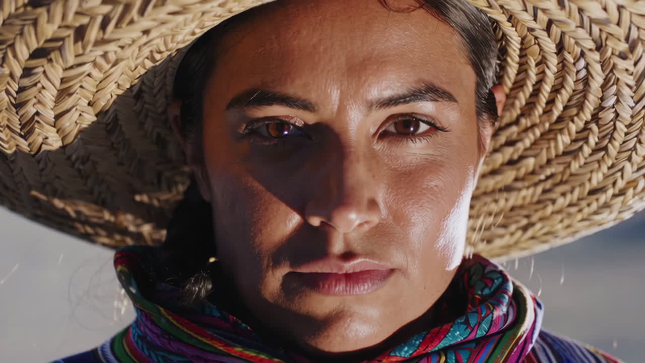 Woman in Traditional Mexican Clothing