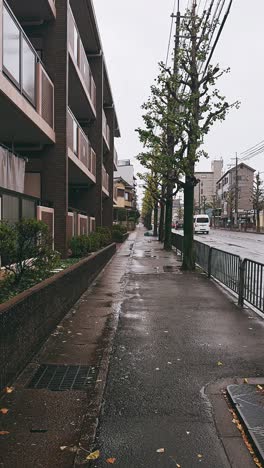 rainy day in a japanese city