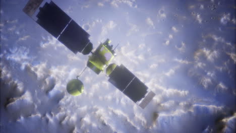 the global surveyor satellite orbits earth actively collecting data and images