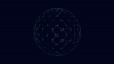 Futuristische-Geometrische-Kugel-Mit-Neonringen-Auf-Schwarzem-Farbverlauf