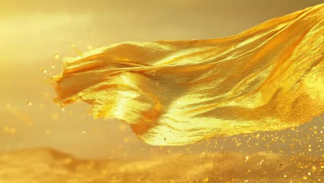golden flowing fabric