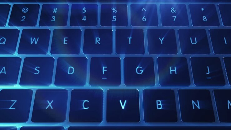 Glowing Blue Keyboard