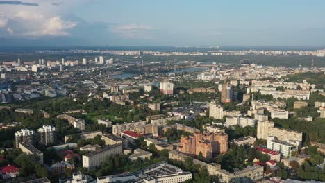 aerial view of skyline of kyiv, ukraine
