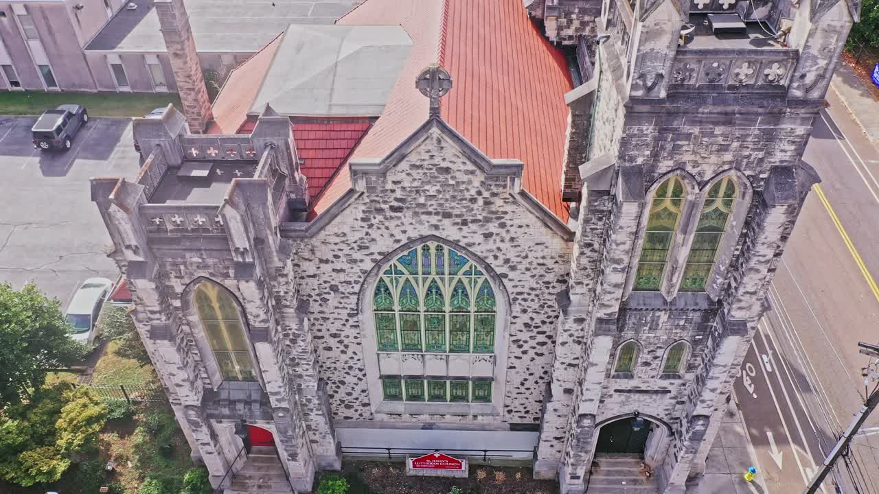 가을에 노크스빌 다운타운의 공중 풍경