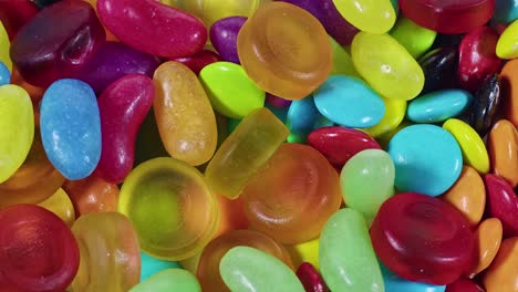 deliciosas jaleas girando caramelos de cerca