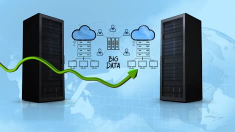 Grüner-Pfeil-Und-Computerserver