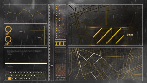 animation of data processing over screens