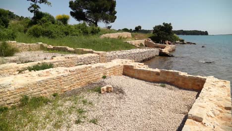 The-remains-of-foundations-Roman-villa-Medulin,-Istria-County,-Croatia