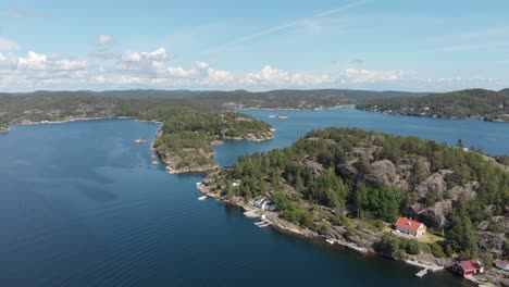 exclusive properties on private island in kragerofjorden, norway - drone view