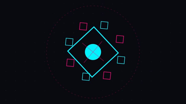 Abstract Motion Graphics Animation of Rotating Geometric Shapes