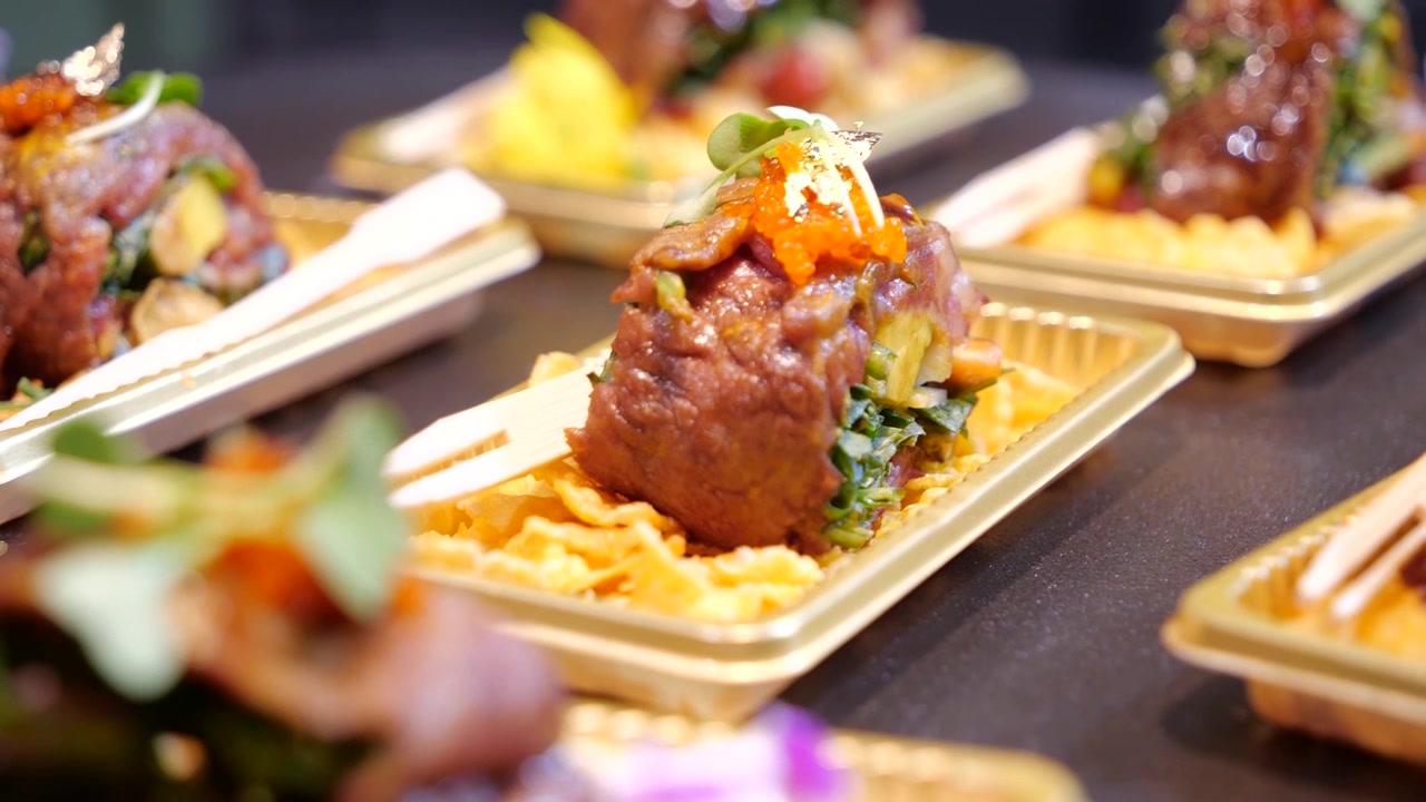 Luxury Cocktail Food Display, Close Up