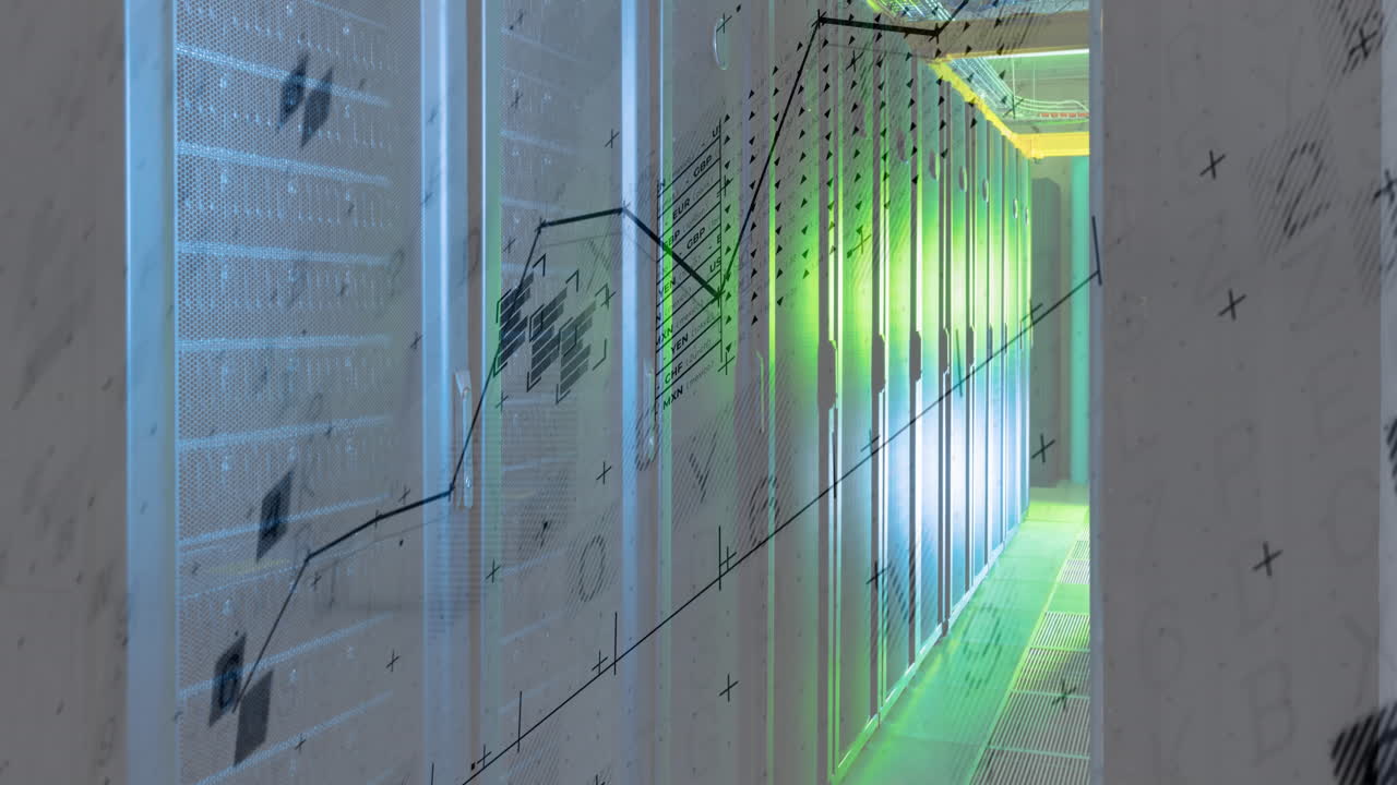 animación del procesamiento de datos financieros sobre un fondo blanco