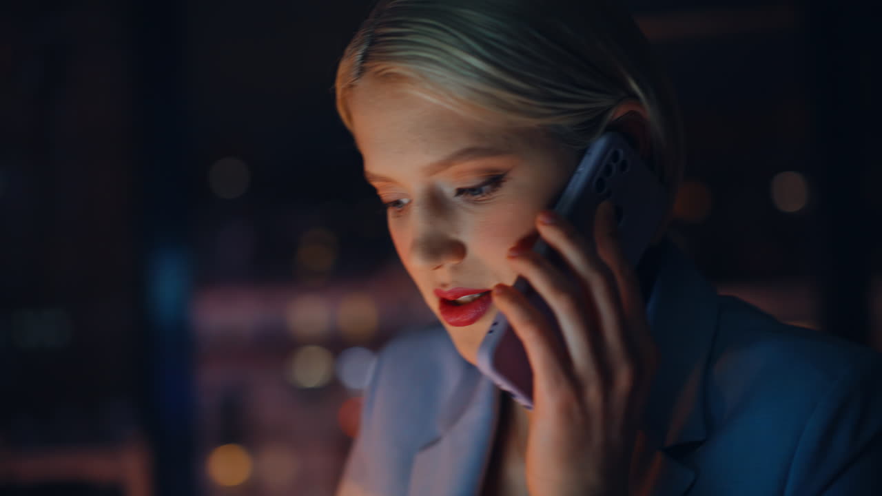 Businesswoman hands touching laptop at office closeup. Woman calling cellphone