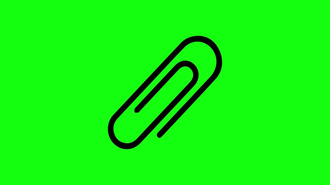 paperclip attach clipboard icon green screen