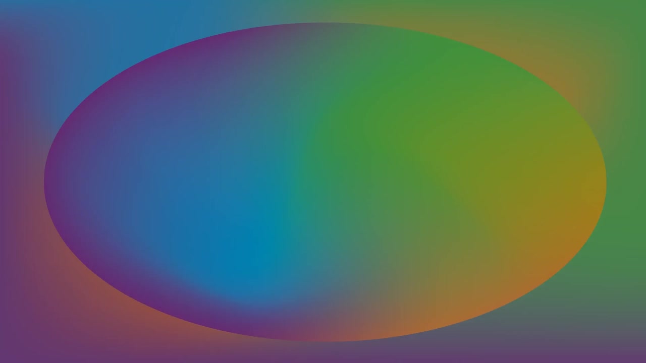 다채로운 배경 위에 움직이는 모양의 애니메이션.