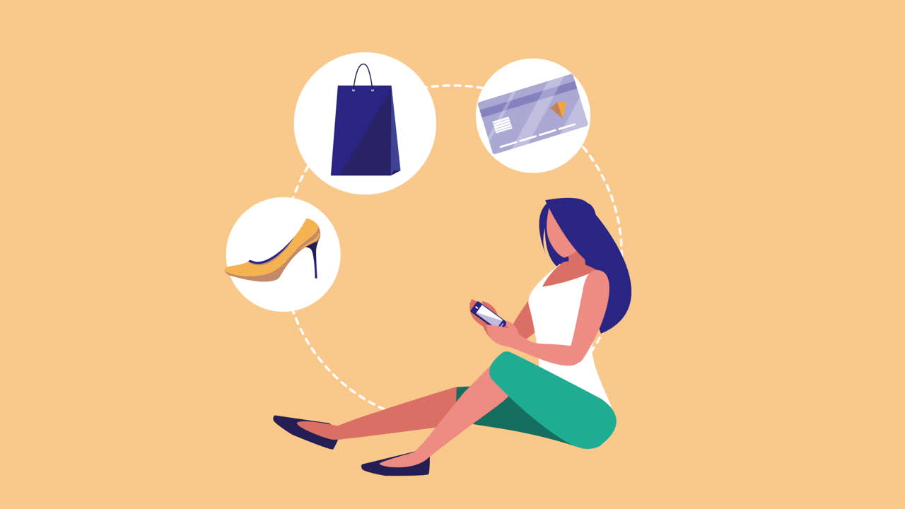 온라인 쇼핑하는 여자