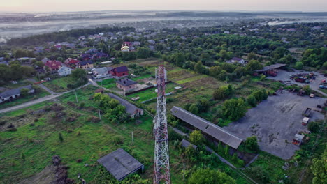 telecom tower with 5g base station antenna