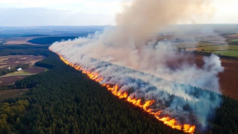 a large plume of smoke rises over a forest fire