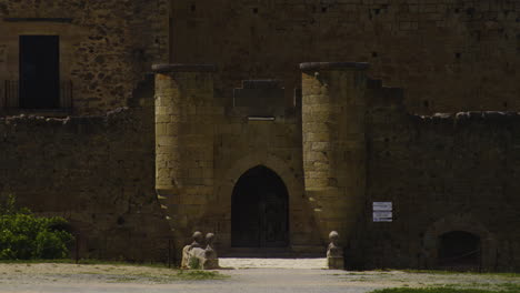 entrance door to the historic pedraza castle in pedraza de la sierra, spain