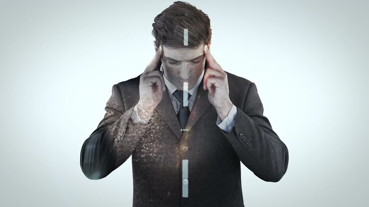 Animation of businessman thinking