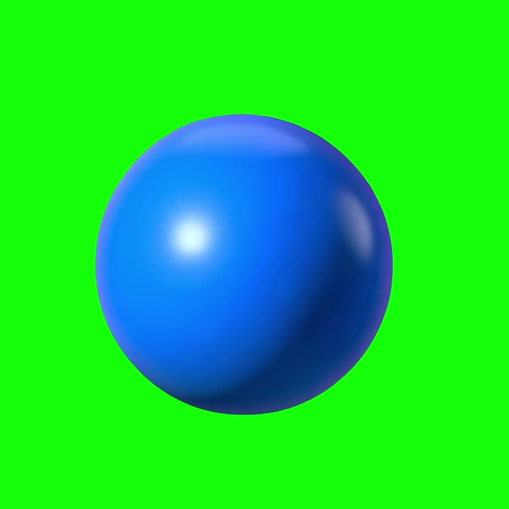 Animated Blue Sphere Growing and Shrinking on Green Screen