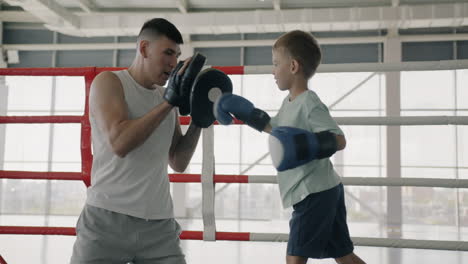 father-son boxing training session