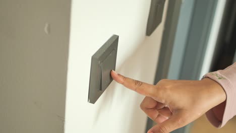 turning on a light switch