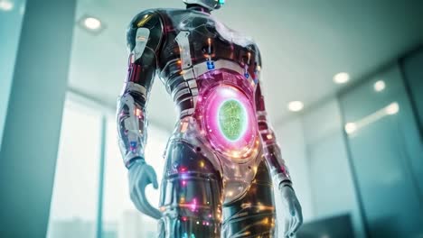 futuristic cyborg with advanced technology