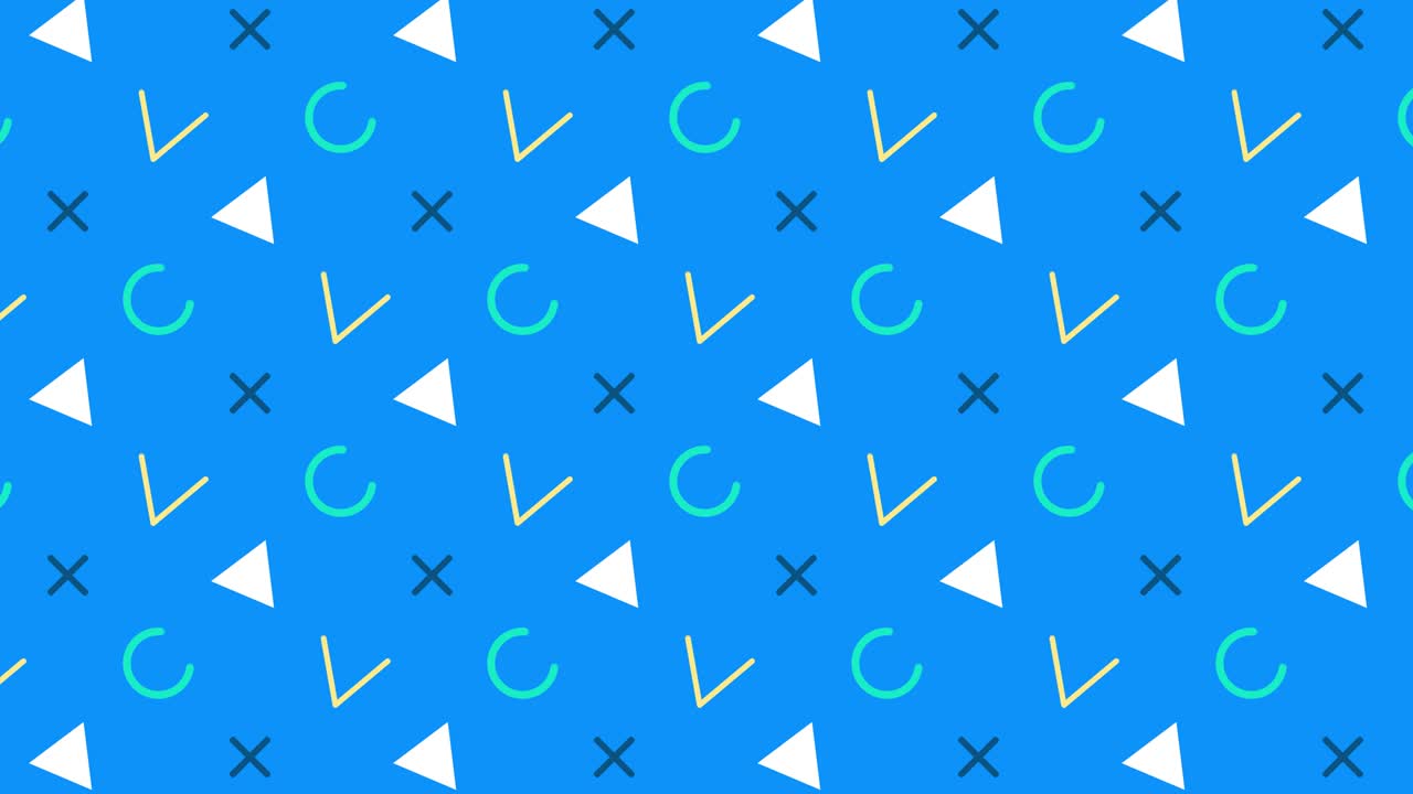 레트로 추상 디자인 패턴 배경에는 다채로운 삼각형, 원, 선 및 지그자그가 있습니다.