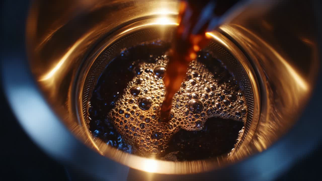 Coffee being poured into a french press