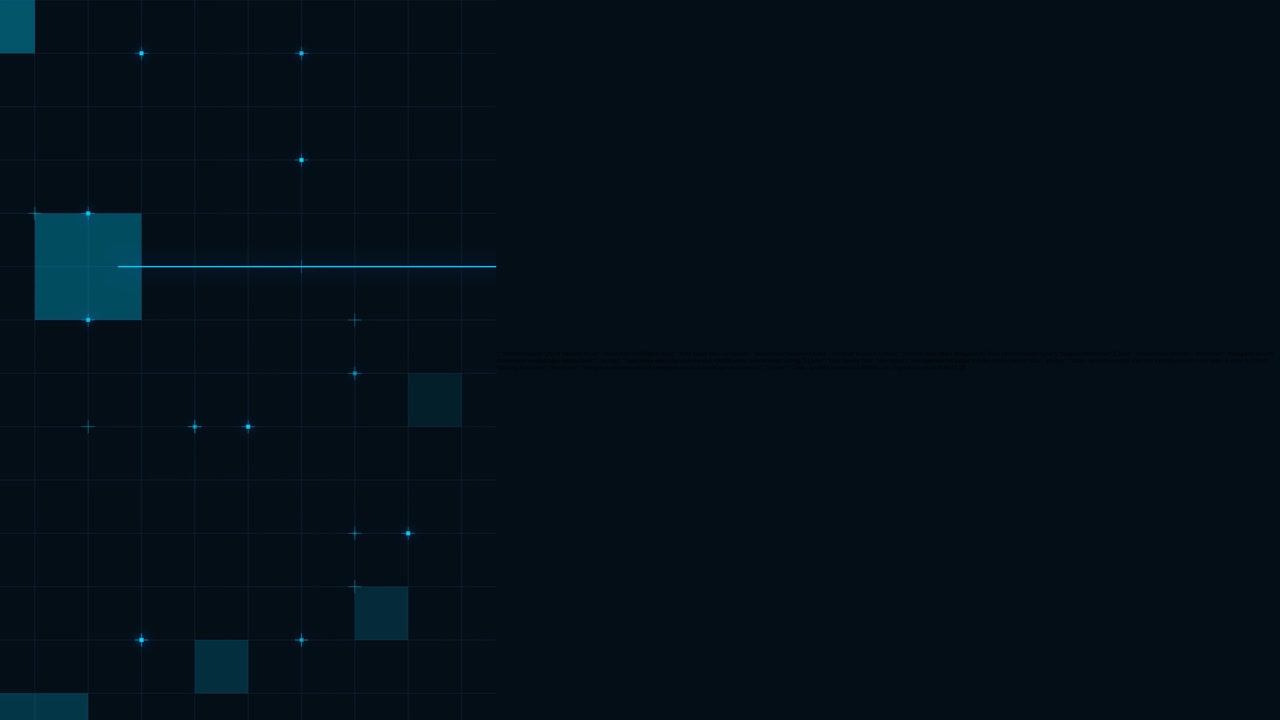 Abstract Digital Grid Background with Moving Geometric Shapes and Lines