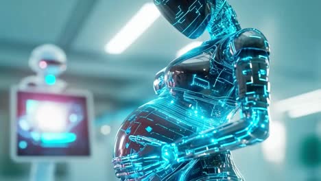 pregnant robot with artificial intelligence