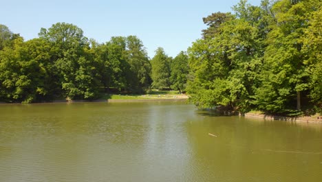 Lake-in-Bois-de-la-Cambre-in-Brussels,-Belgium