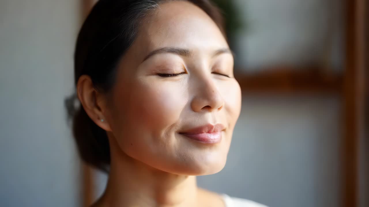 닫힌 된 눈을 가진 여자