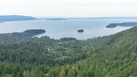toma de dron de la isla lummi desde chuckanut washington