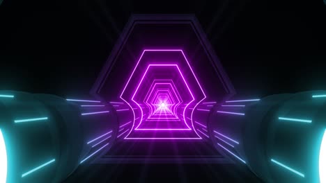 túnel de neón brillante