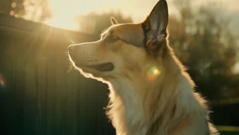 closeup portrait of a golden retriever dog