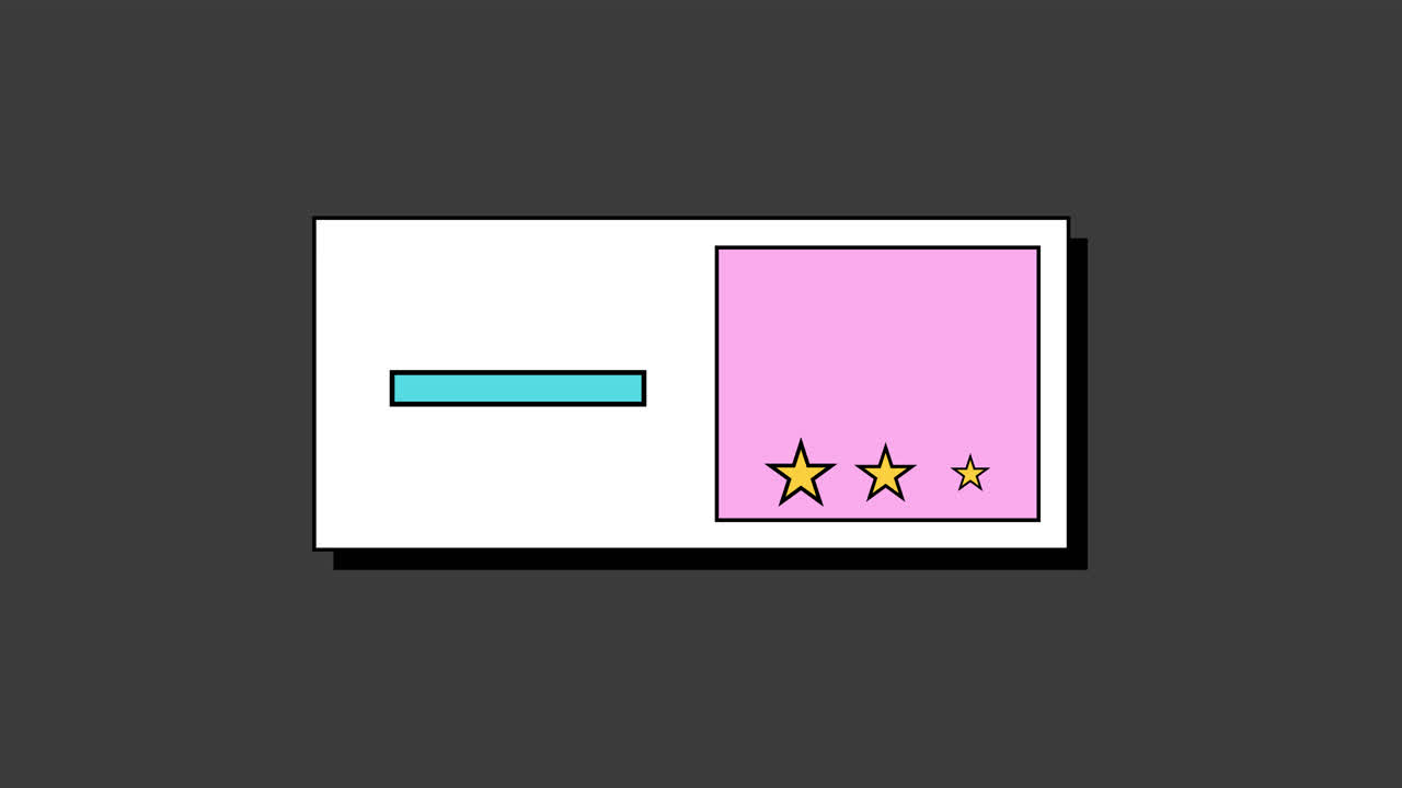 Abstract UI Element with Turquoise Bar and Yellow Stars